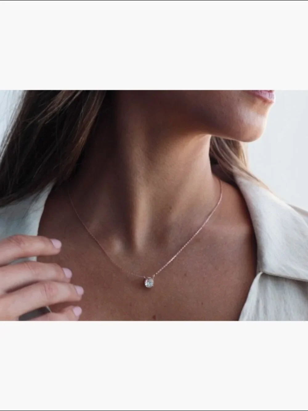 14k Gold Plated 1.5 Carat Cubic Zirconia Solitaire Pendant Necklace